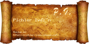 Pichler Iván névjegykártya
